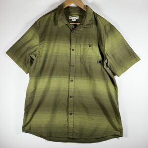 Backcountry Shirt Men Extra Large Green Short Sleeve‎ Striped Organic Cotton
